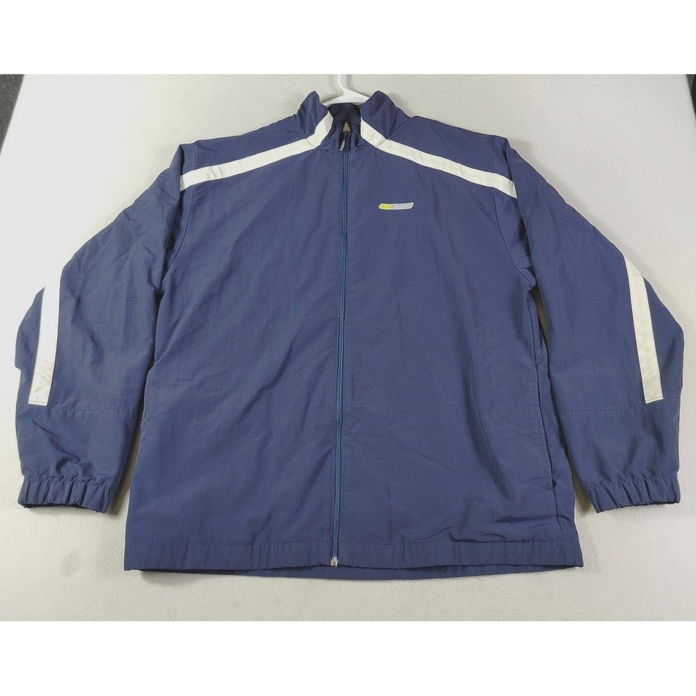 Vintage Reebok Jacket Mens XL Blue Full Zip Windbreaker Mesh Lined Running 90s‎
